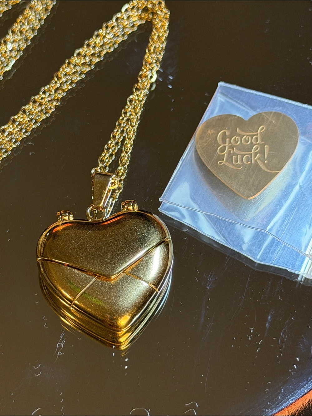 Gold Heart Locket Necklace